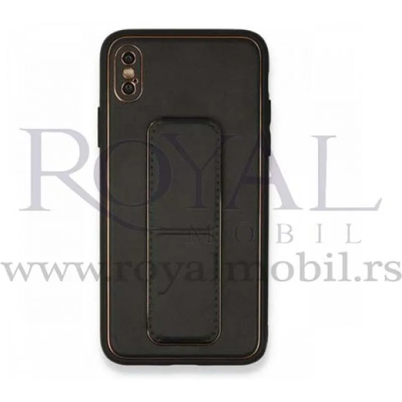 Futrola KOZNA SA POSTOLJEM za Xiaomi Redmi 9T / Poco M3 crna