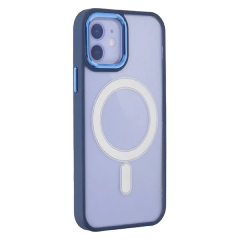 Futrola PVC WIFI MAGSAFE za iPhone 12 Pro Max (6.7) plava sa belim