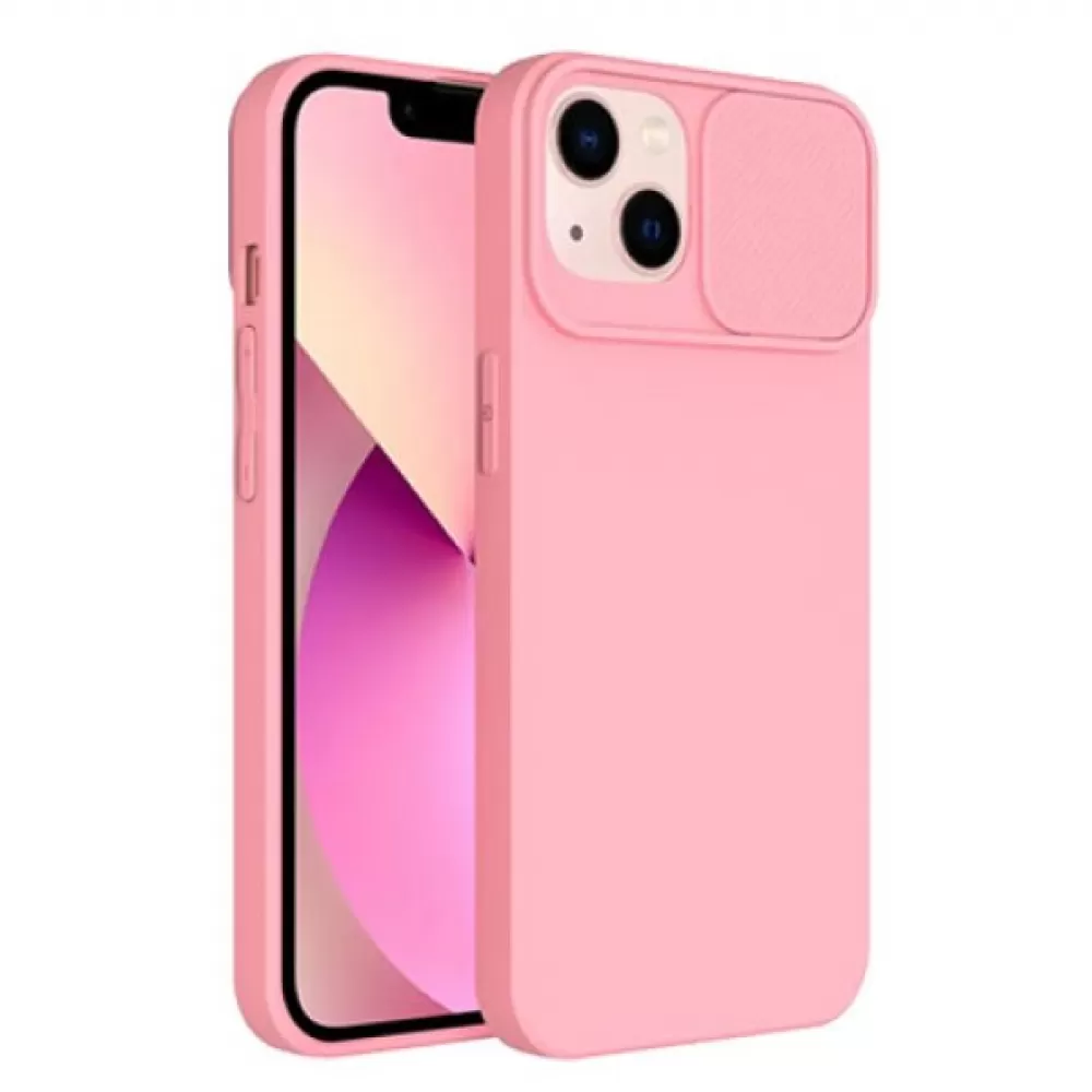 Futrola SOFT FULL PROTECT CAMERA (slide case) za iPhone 13 Pro (6.1) svetlo roze