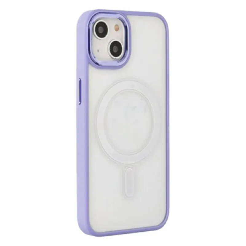 Futrola PVC WIFI MAGSAFE za iPhone 14 (6.1) lila sa belim