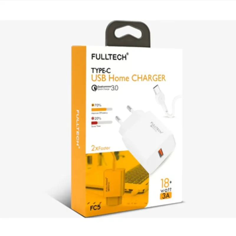 Kucni punjac FULLTECH FC5 brzo punjenje 3.0 18W 3A Type-C