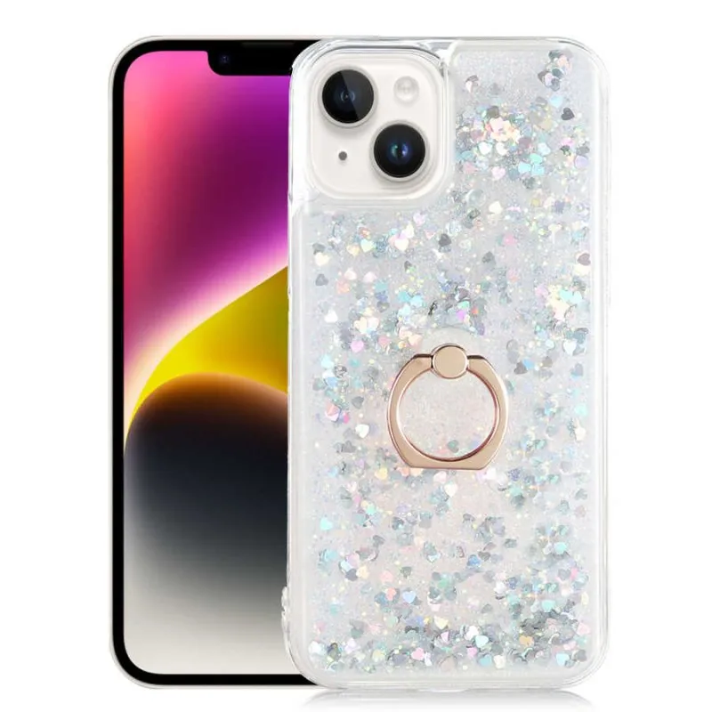 Futrola WATER SHINE SA PRSTENOM za Samsung A145 Galaxy A14 4G srebrna