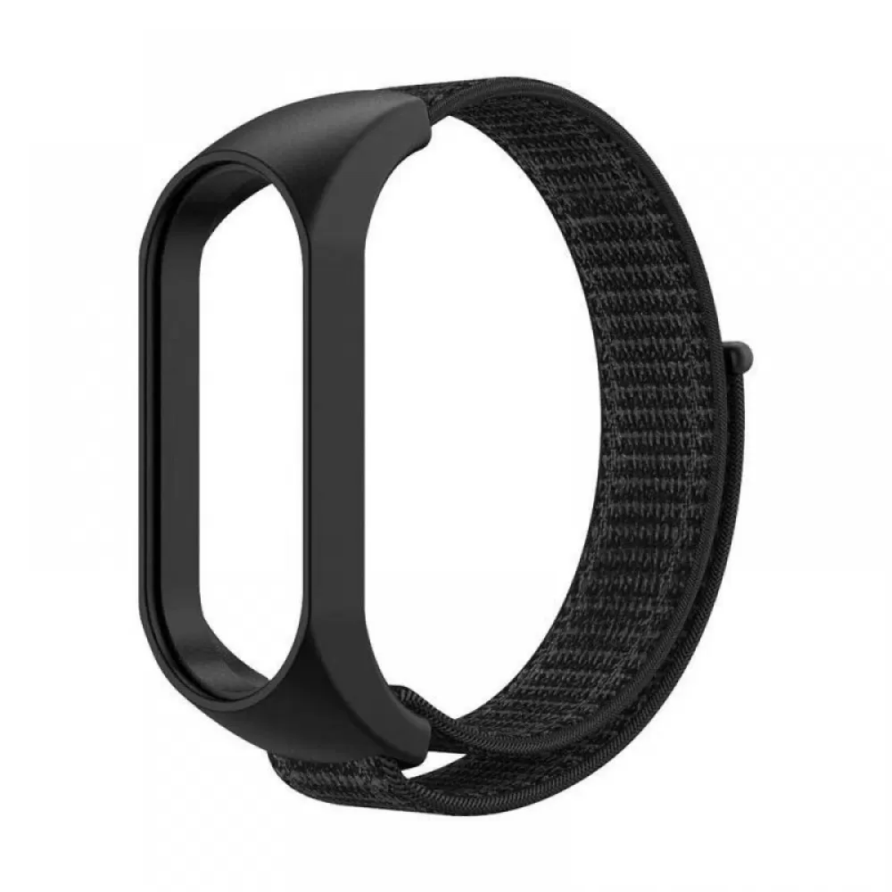 Narukvica za sat NYLON za Xiaomi Mi Band 5/6/7 (05) crna