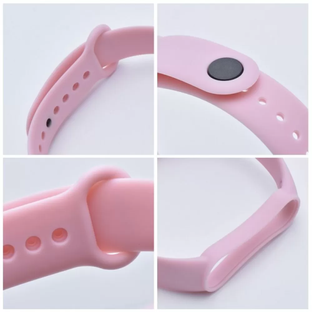 Narukvica za sat SILICONE za Xiaomi Mi Band 5/6/7 (06) svetlo roze