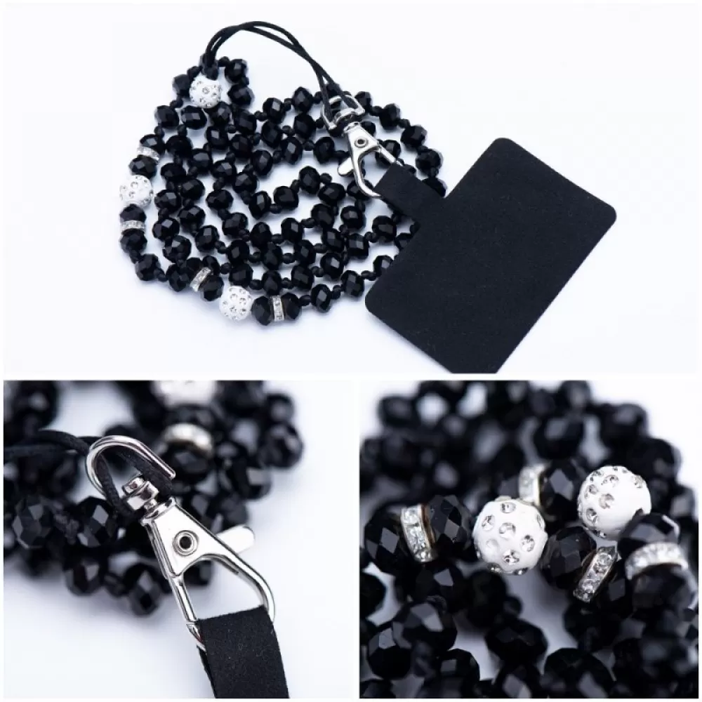 Privezak za telefon CRYSTAL DIAMOND crna