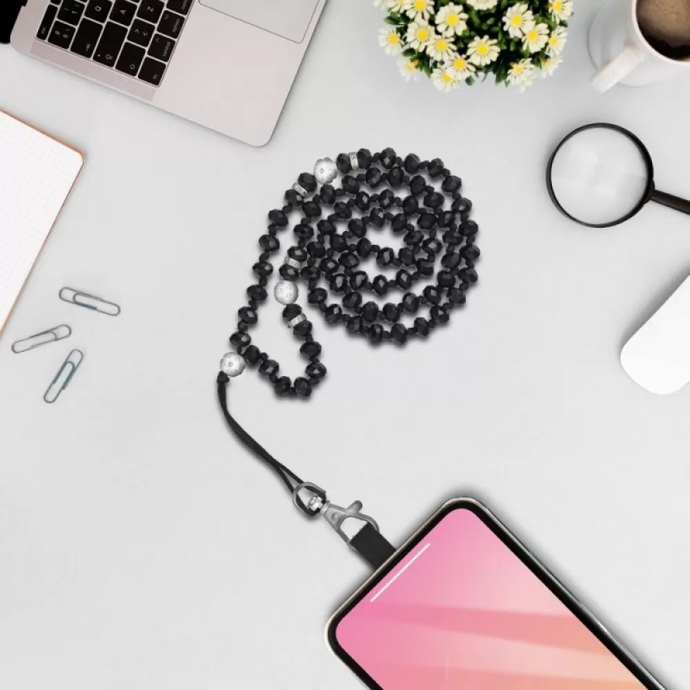 Privezak za telefon CRYSTAL DIAMOND crna