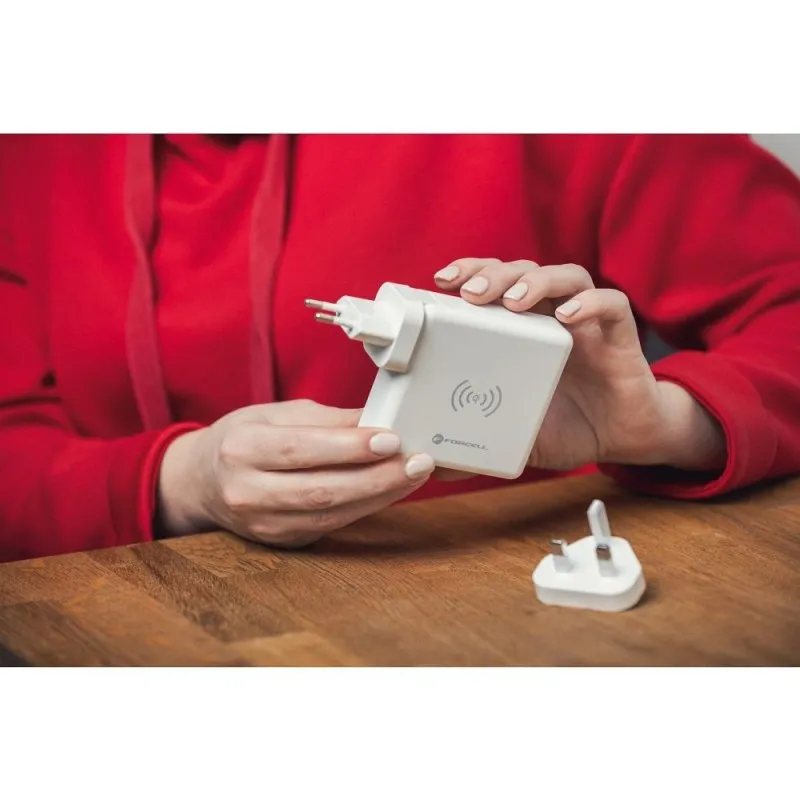 Multifunkcionalni punjac FORCELL 4in1 15W 8000 mAh sa power bank-om  beli