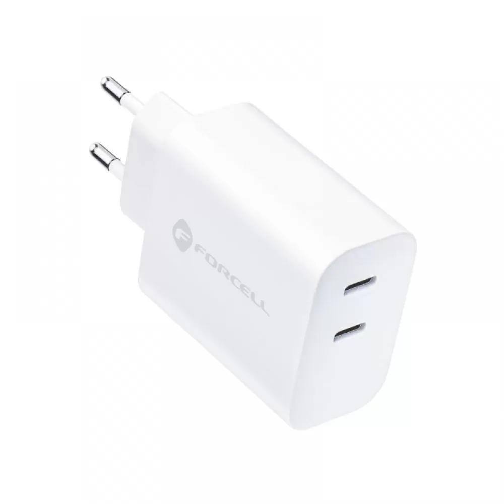 Kucni punjac (adapter) FORCELL TFK-TC-35WPD 2XUSB-C 3A 35W 4.0 beli