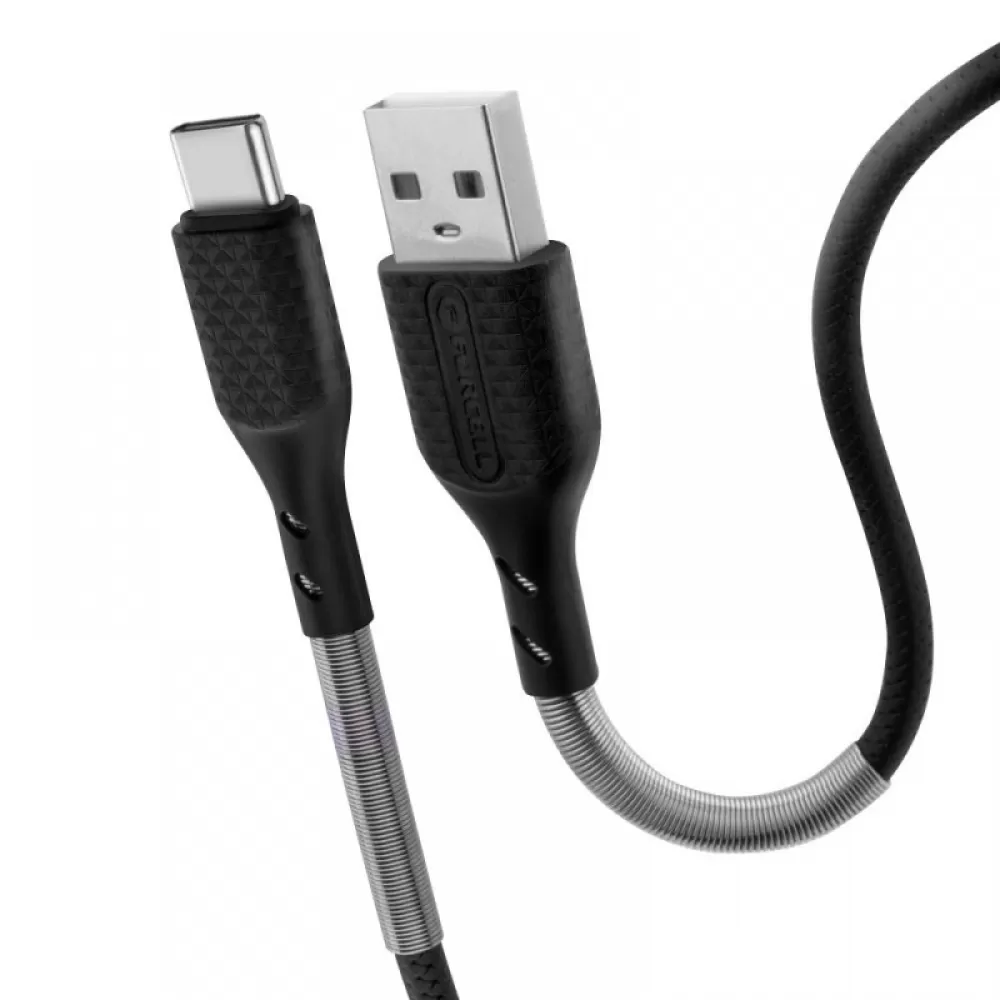 USB kabal FORCELL CB-02B USB Type-C 3A 24w 1m crni