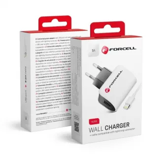 Kucni punjac FORCELL U19 USB lightning 1A beli