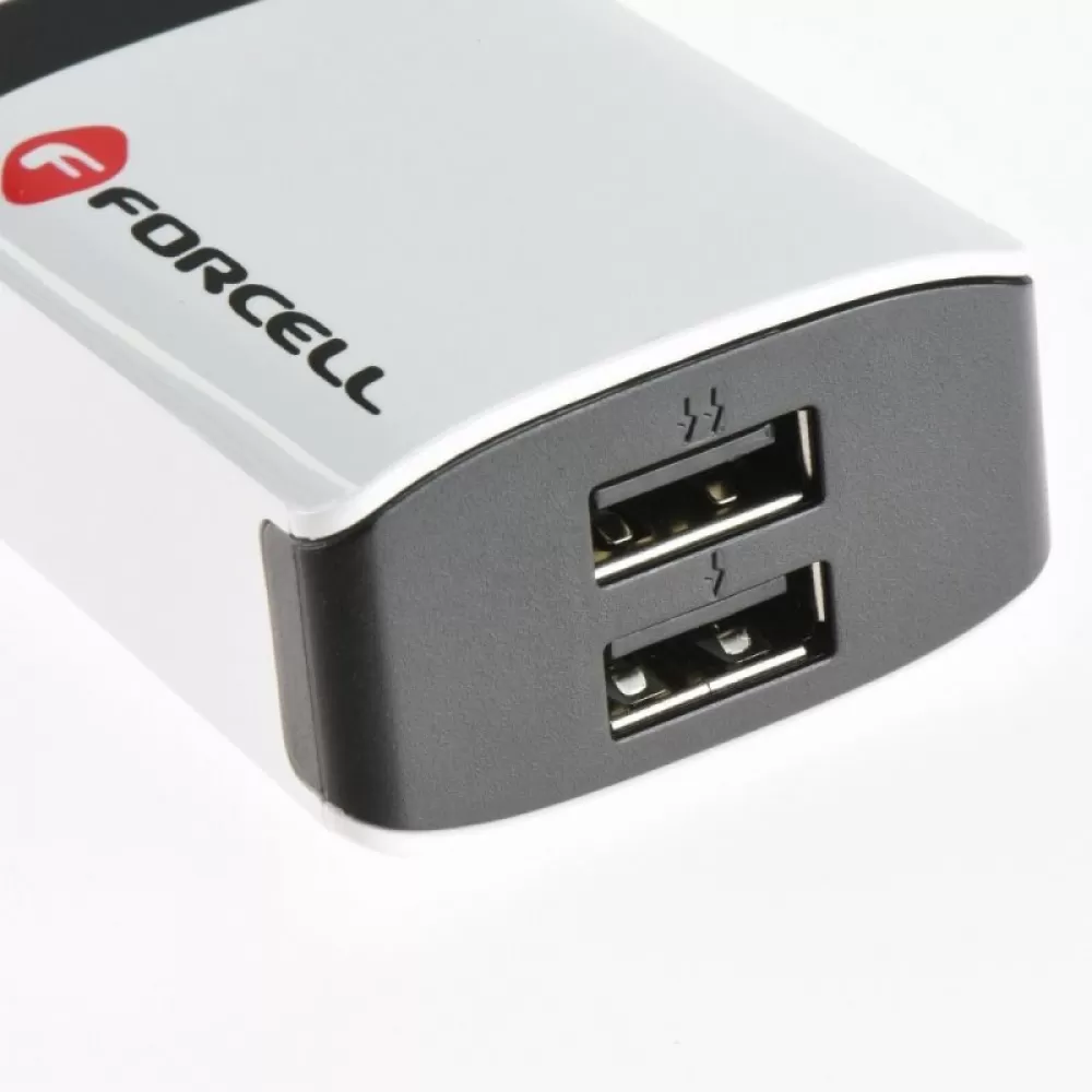 Kucni punjac (adapter) FORCELL U21 2XUSB 2A beli 