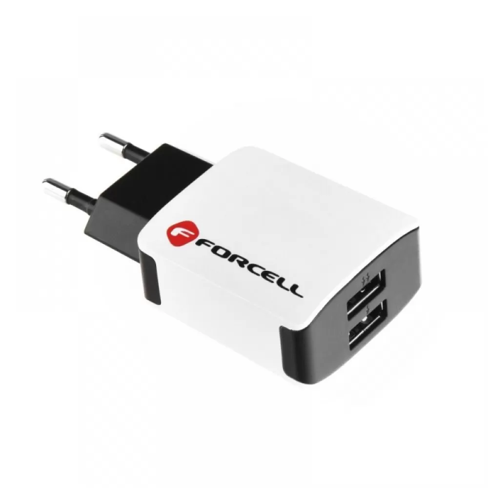 Kucni punjac (adapter) FORCELL U21 2XUSB 2A beli 