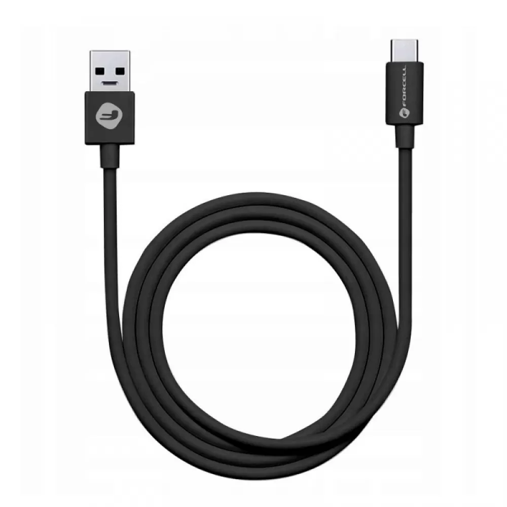 USB kabal FORCELL C398 TUBE Type C 3.0 QC 3.0 3A crni 1m