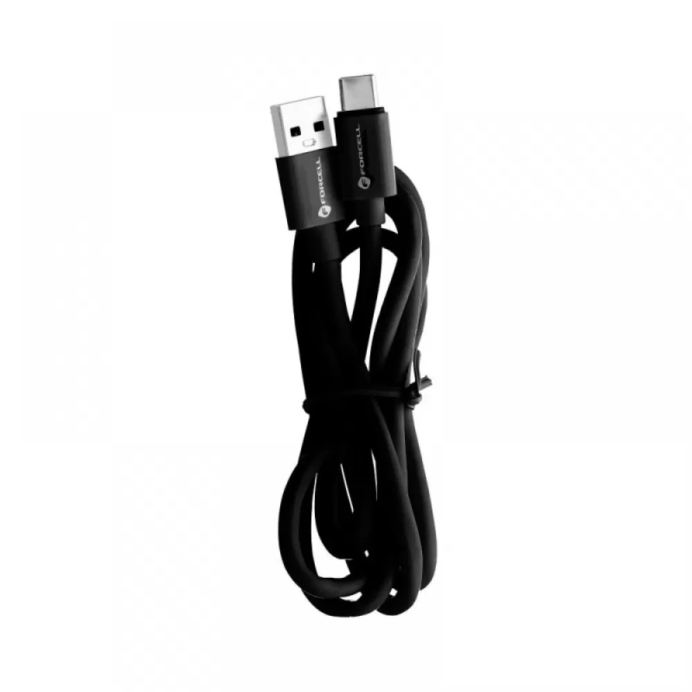USB kabal FORCELL C398 TUBE Type C 3.0 QC 3.0 3A crni 1m