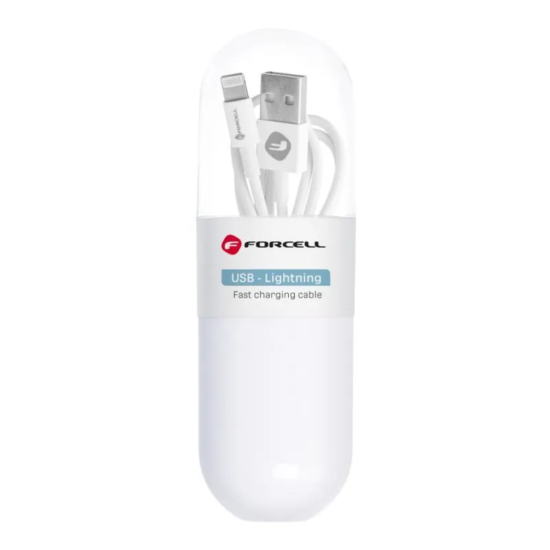 USB kabal FORCELL C316 TUBE USB lightning 1A beli 1m