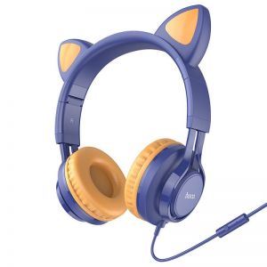 Bluetooth slusalice wireless HOCO. W36 Cat Ear tamno plave