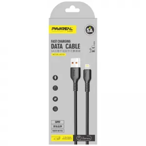 USB kabal PAVAREAL PA-DC73I 5A lightning 1m crni