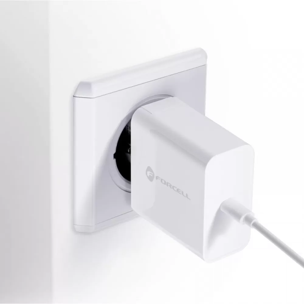 Kucni punjac (adapter)  FORCELL TFK-TC-PD45W USB Type C 3A 45W bela