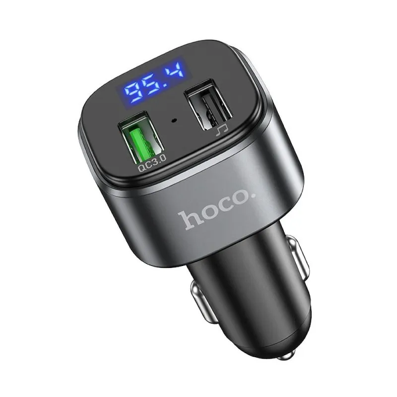 FM transmiter + auto punjac HOCO. Fighter E67 2xUSB QC 3.0 18W crni