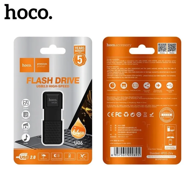USB Fles memorija HOCO. UD6 64GB crni