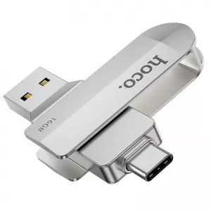 USB fles memorija HOCO. UD10 3.0 USB + Type C 16 GB srebrni