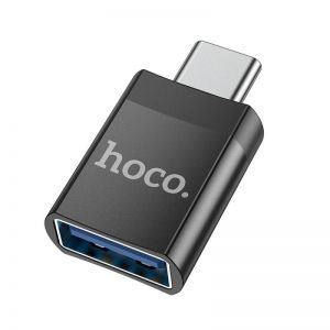 Adapter HOCO UA17 USB na Type C crni