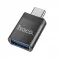 Adapter HOCO UA17 USB (female) na Type C (male) crni