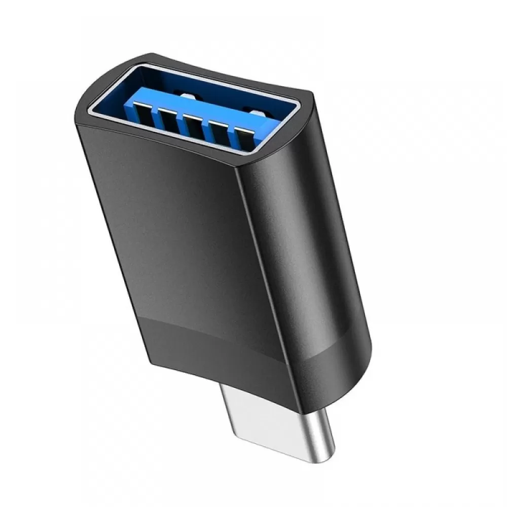 Adapter HOCO UA17 USB (female) na Type C (male) crni