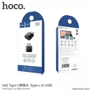 Hoco. OTG adapter UA5 Type C na USB A crni
