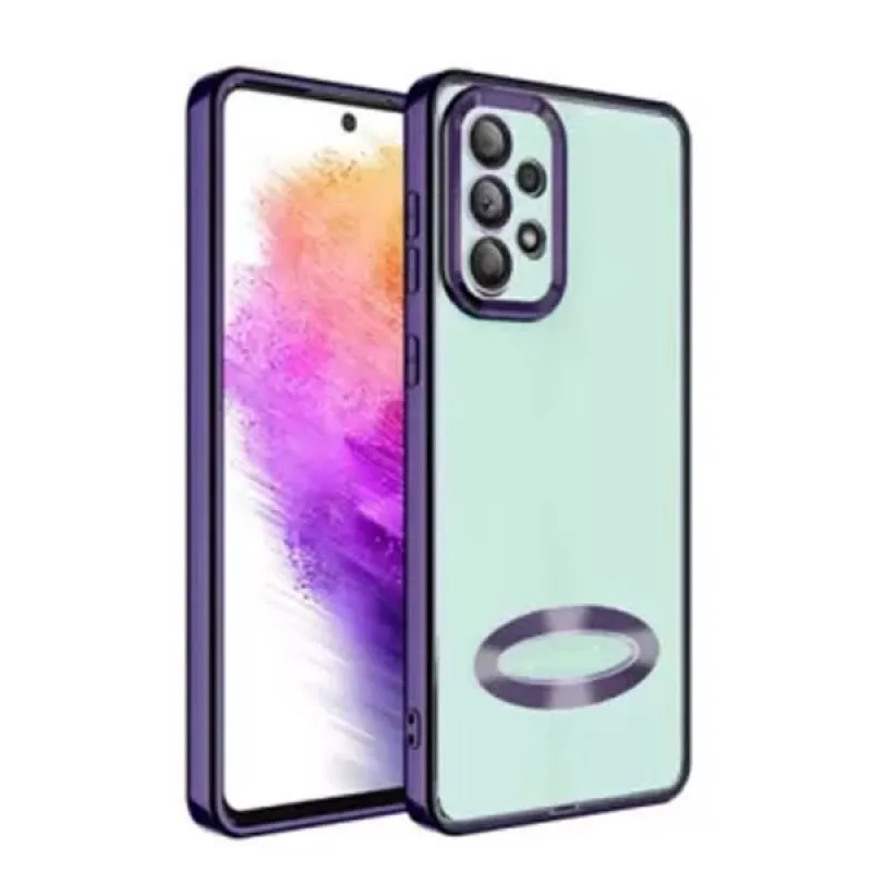 Futrola sa NIKLOVANIM OBODOM No1 za Samsung A546 Galaxy A54 tamno ljubicasta