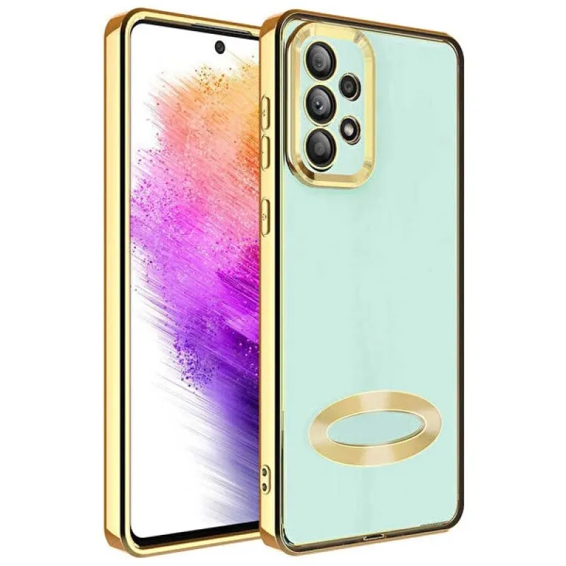 Futrola sa NIKLOVANIM OBODOM No1 za Samsung A546 Galaxy A54 zlatna
