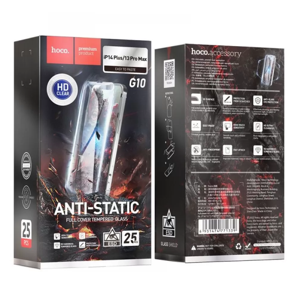 Zastitno staklo HOCO Anti-static set 25in1 za iPhone 13 Pro Max / iPhone 14 Plus (6.7) (25 kom)