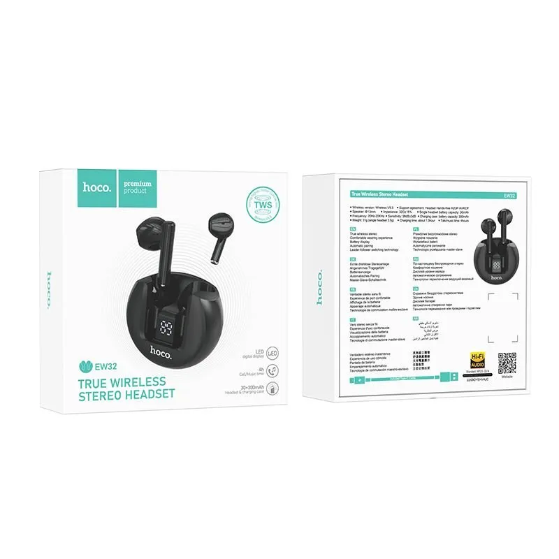 Bluetooth Slusalice HOCO TWS EW32 crne