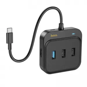 Adapter HUB HOCO HB36 5in1 Type C to HDTV+USB 3.0+USB 2.0 x2+PD100W Multiport 0,2m crni