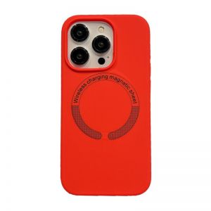 Futrola LEATHER CASE MAGSAFE za iPhone 15 Pro Max (6.7) crvena