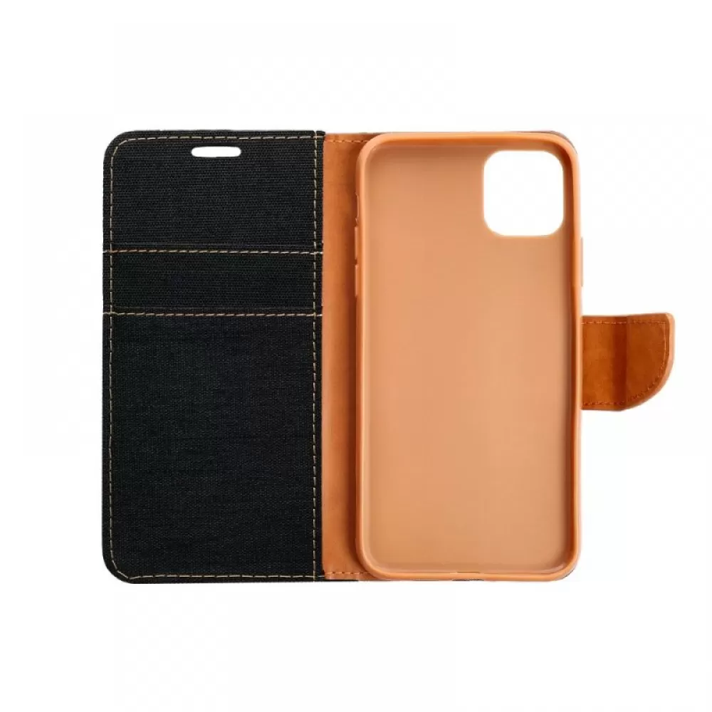 Futrola flip BI FOLD MERCURY Canvas (canvas book) za iPhone 15 (6.1) crna