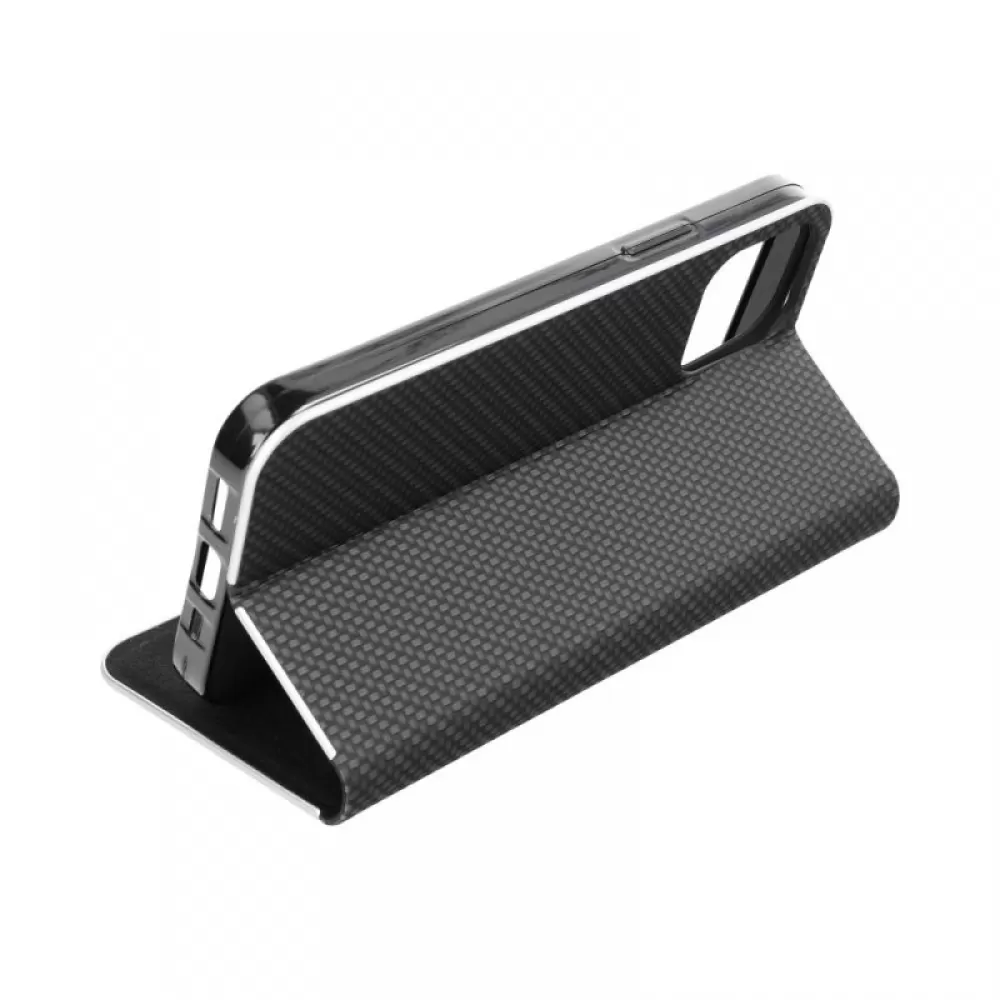 Futrola flip LUNA BOOK CARBON za iPhone 15 Pro Max (6.7) crna