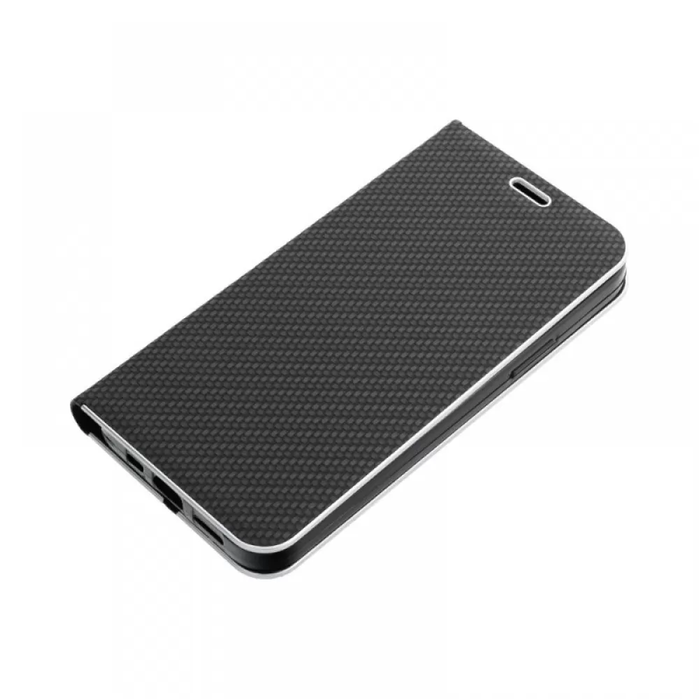 Futrola flip LUNA BOOK CARBON za iPhone 15 Plus (6.7) crna