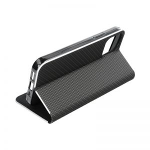 Futrola flip LUNA BOOK CARBON za iPhone 15 (6.1) crna