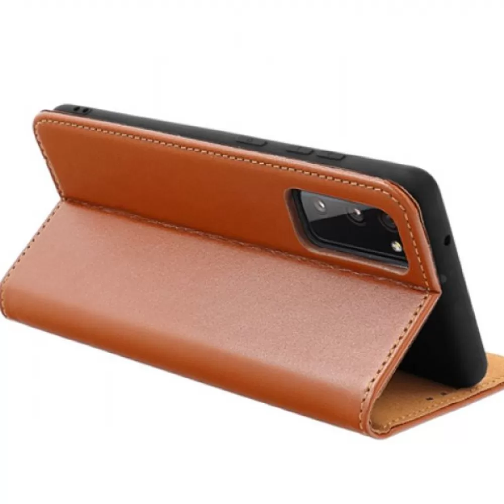 Futrola flip LEATHER CASE SMART PRO za iPhone 15 Pro (6.1) braon