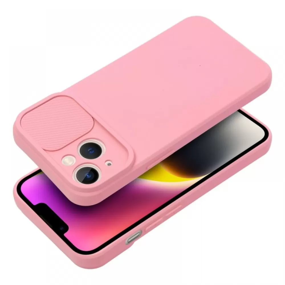 Futrola SOFT FULL PROTECT CAMERA (slide case) za iPhone 15 (6.1) roze