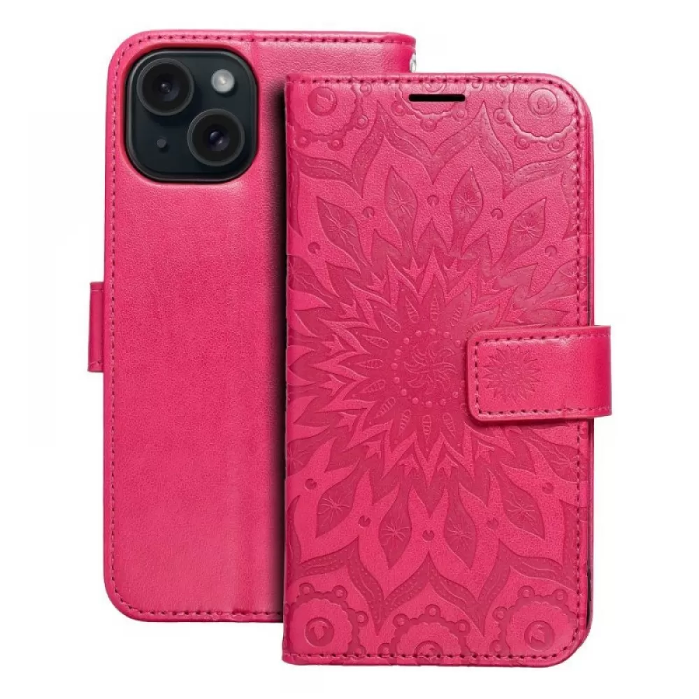 Futrola flip MEZZO BOOK za iPhone 15 Plus (6.7) mandala magenta