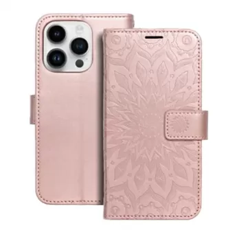 Futrola flip MEZZO BOOK za iPhone 15 Pro Max (6.7) mandala roze gold