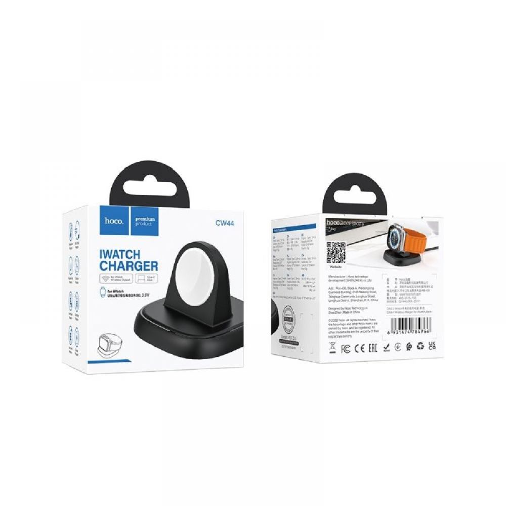 Bezicni punjac (punjac za sat) HOCO. CW44 2.5W za Apple Watch crni