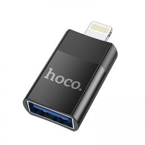 Adapter HOCO. UA17 USB A (female) na lightning crni