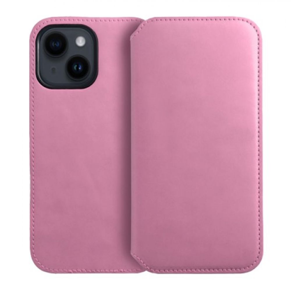 Futrola flip DUAL POCKET BOOK za iPhone 15 (6.1) roze