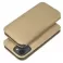 Futrola flip DUAL POCKET BOOK za iPhone 15 Pro (6.1) zlatna