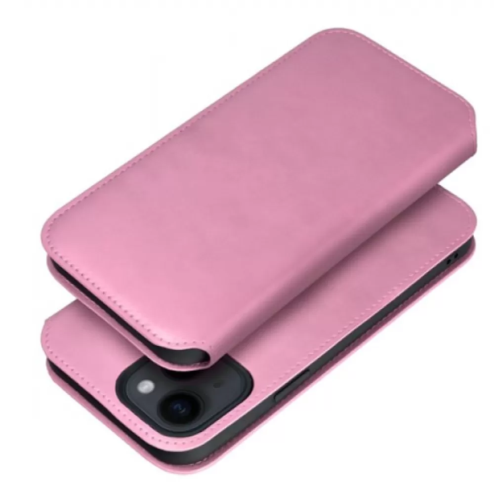 Futrola flip DUAL POCKET BOOK za iPhone 15 Pro (6.1) roze