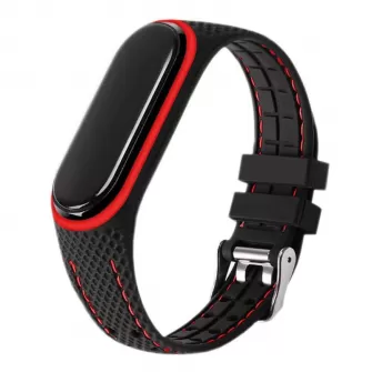 Narukvica za sat LIFESTYLE za Xiaomi Mi Band 7 (04) crna sa crvenim