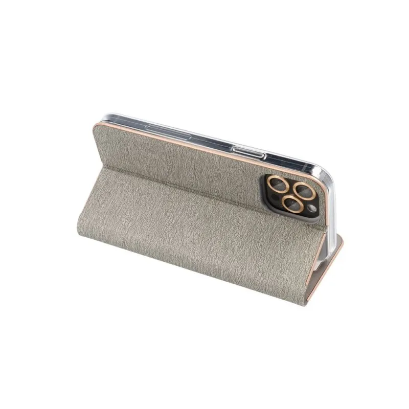 Futrola flip LUNA BOOK GOLD za Xiaomi Redmi Note 12S siva